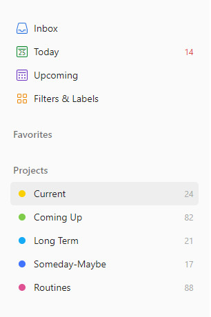 projects in todoist